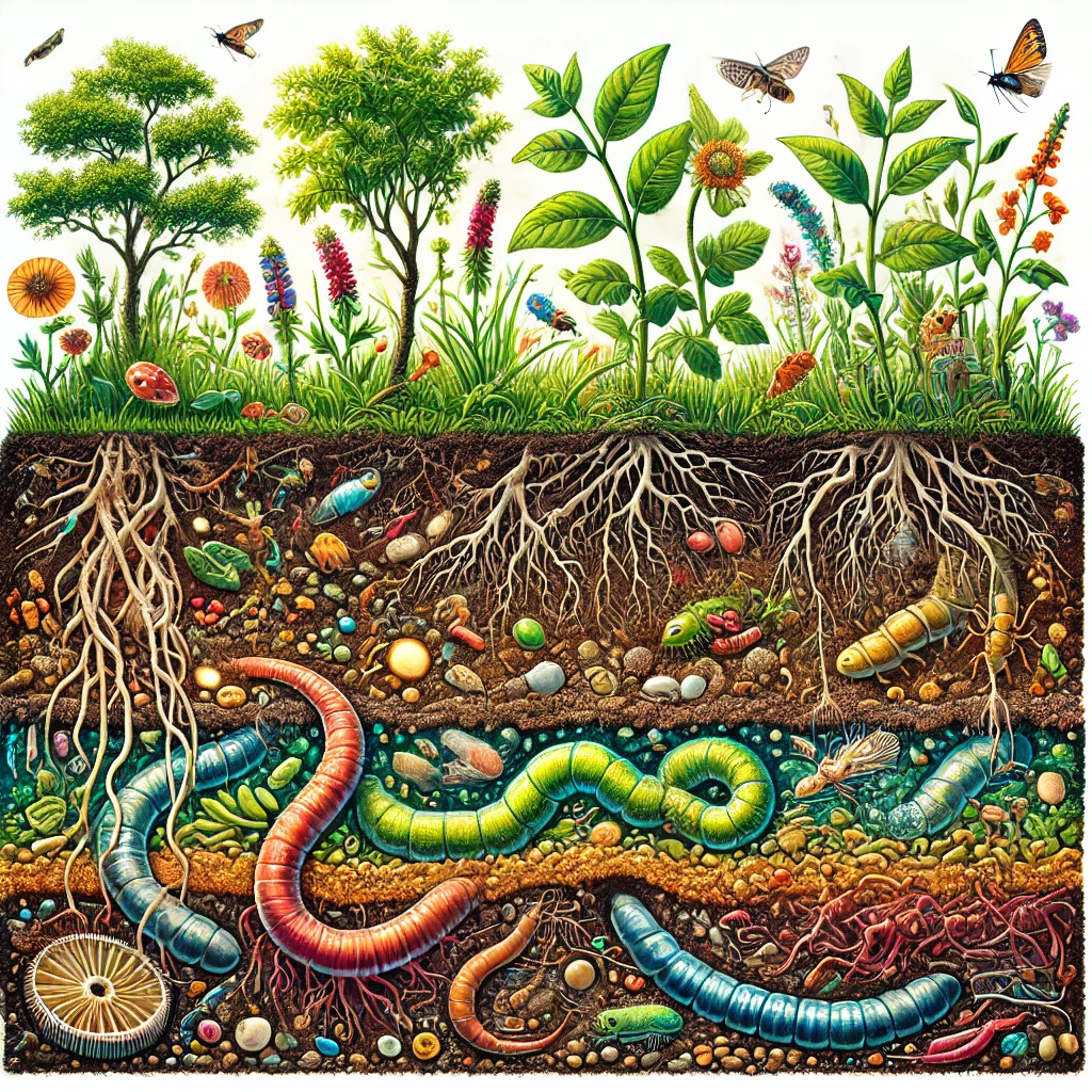 Healthy soil teeming with microbes that drive cycling, storage, and resilience